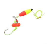 Gdfnmogo Catfish Rigs for Bank Fishing, Floating Rattler Beads Rig with Snaps, 6/0 8/0 10/0 Circle Hooks, High-Visibility Fluorescent Fishing L(GREEN YELLOW BELT)