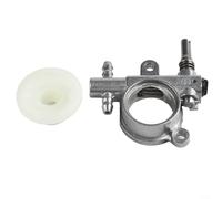 Gdfnmogo Chainsaw Oil Pump with Worm Drive Gear, Aluminium Alloy and Plastic Replacement Part Compatible with 2500 3800 Chainsaw Models, Grey 54x39mm Spare Accessory