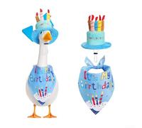 Gdfnmogo Charming Birthday Outfit for Lawn Goose to Create a Joyful Outdoor Atmosphere (pink)