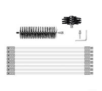 Gdfnmogo Chimney Sweep Cleaning Kit,60Cm Flexible Rods Rotary Brush Set,Fireplace Flue Cleaner Tool With Nylon Bristles Drill Adapter