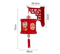 Gdfnmogo Chinese New Year Lantern Wall Hanging with Auspicious Symbols and Chinese Knots, Traditional Red Festive Decor for Home and Office Disp(A)