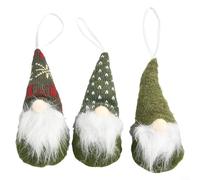Gdfnmogo Christmas Tree Hanging Gnome Plush Ornaments, Soft PP Cotton Santa Gonks, 3 Piece Set For Holiday Party, Classroom, Kids Room Decoration(Green)