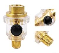 Gdfnmogo Compact Pneumatic Tool Oiler for Air Grinders and Wrenches - 5.8 cm Transparent Oil Lubricator with Copper-Plated Iron Housing, Automatic Lubrication