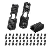 Gdfnmogo Cord End Caps Pull Tabs 25 Pack Black Plastic Cord Locks for Shoelaces Backpack Drawstrings Luggage Paracord Rope DIY Projects 20x12mm 3.5mm