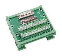 Gdfnmogo DB26 Male Female DIN Rail Mount Terminal Block Connector 26-Pin D-Sub Industrial For Breakout PCB Board FR4 Green 14-26 AWG Wire Compatible 0.5A Current Rating