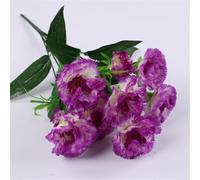 Gdfnmogo Decorative Carnation Silk Flowers 10 Heads Artificial Plants Wedding Home Garden Decor Plastic Floral Arrangement With Large Small Blooms 38Cm Height(Purple)