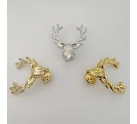 Gdfnmogo Deer Colors Wardrobe Knob Zinc Alloy Cabinet Handle Style Bedroom Drawer Pulls Animal Children Ancient Silver Gold Shape(RED Bronze)
