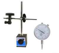 Gdfnmogo Dial Indicator with Magnetic Base 0-10mm Gauge Meter, Precision 0.01mm Measurement Tool with Fine Adjustment and V-Groove Stand for Cylindrical(1set)