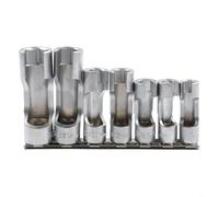 Gdfnmogo Diesel Injector Fuel Line Socket Wrench Set 10-19mm with 3/8 in and 1/2 in Drive, 7pcs Metal Union Nut Sockets for ABS Pipes, Master Cylinder Pipes,