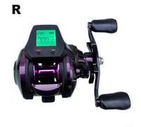 Gdfnmogo Digital Baitcasting Fishing Reel with Large Screen Line Counter, Aluminum Alloy Body, 7.2:1 Gear Ratio, 4+1 Bearings, 8kg Drag(Purple)(Right)