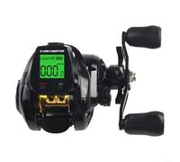 Gdfnmogo Digital Bite Alarm Fishing Reel with Depth Positioning and Line Counter, 7.2:1 High Speed Baitcasting Reel, 10 Magnetic Braking Sys(Left hand)