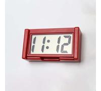 Gdfnmogo Digital Clock, Small Size with Clear LCD Display, Lasting PVC Construction, Guaranteeing For Easy Dashboard Visibility for Car and Office Use(RED)