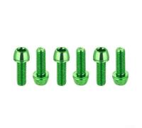Gdfnmogo Disc Brake Caliper Bolt M6 x 18mm - 6 Pack For Bicycle Caliper Mounting Screw for Bike Disc Brake System, Steel Fastener with PVD Coated Fin(GREEN)