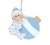 Gdfnmogo DIY Baby's First Christmas Ornament 2025 Personalized Keepsake with Name and Year - Red Pink Blue Resin Decoration for Holiday Tree(BLUE)