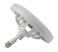 Gdfnmogo E27 Screw Fan Bulb with Remote Control LED Ceiling Fan Light for Home Bedroom, Adjustable Brightness and Fan Speed, Energy Efficient Whi(BLACK)