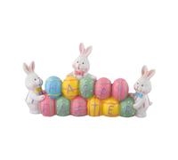 Gdfnmogo Easter Bunny Figurine Holding Eggs - Resin Holiday Ornament for Home Decor, Party Centerpiece and Table Decoration with Bright Colors