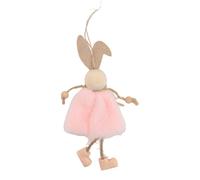 Gdfnmogo Easter Bunny Ornaments Plush Hanging Decorations for DIY Party Favors in Pink White Yellow Green 18x8x3cm Soft Cloth Material(PINK)