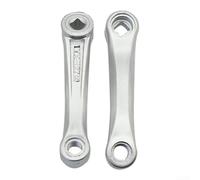 Gdfnmogo Ebike Crankset Replacement 127mm Square Taper Iron Bicycle Crank Set 5 Inch Hole to Hole Left Right Pedal Arms for Electric Bike Silver
