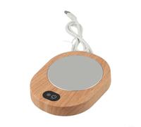 Gdfnmogo Electric Cup Warmer, Thermostatic Coffee Cup Heater, USB Portable Charging Warmer Cup Mat For Coffee, Tea, Milk, Simple Wood Design