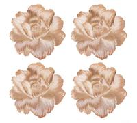 Gdfnmogo Elegant Flower PVC Placemats for Home Dining, Heat Resistant Table Mat Insulation, 38 cm Round Decorative Coaster Set, Champagne/Red/White(CHAMPAGNE)