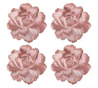 Gdfnmogo Elegant Flower PVC Placemats for Home Dining, Heat Resistant Table Mat Insulation, 38 cm Round Decorative Coaster Set, Champagne/Red/White(RED)