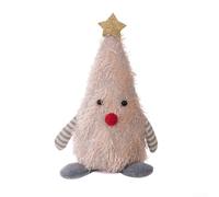 Gdfnmogo Fabric Lighted Christmas Tree Figurine Ornament, 6.3 Inch Plush Holiday Decoration For Indoor Tree, Door, Window Or Tabletop Display(pink)