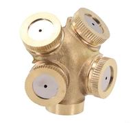 Gdfnmogo Flexible Brass Misting Nozzle for Drip Irrigation Systems - Gold Finish for M14×1.5 Outer Thread 1-4 Hole Configurable 2-4.5 Kg (4 Holes)
