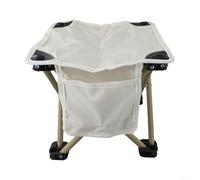 Gdfnmogo Folding Camping Stool Lightweight Outdoor Chair with Oxford Cloth Seat and Alloy Frame, Quick 1-Second Setup, Sturdy Non-Slip(White)(Large)