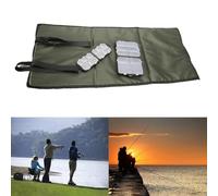 Gdfnmogo Folding Carp Fishing Unhooking Mat with Protective Padding and 2 Lure Boxes, Lightweight Polyester and Pearl Cotton Angling Accessory for