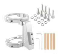 Gdfnmogo Folding For Bike Front Mount Carrier Block Basket Racks in Aluminum Alloy, For Brompton Folding Bicycles 50-59mm Front Tube(Silver)