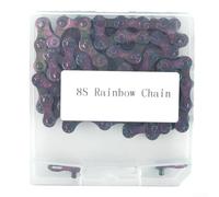 Gdfnmogo For Bicycle Chain 7/8/9/10 Speed High Strength Steel 116 Links Colorful For Rainbow Coating with Safety Buckle Quick Tool-Free Installation for Mountain Bikes and Road(9speed)