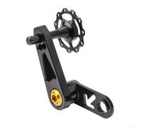 Gdfnmogo For Bicycle Chain Tensioner Aluminium Alloy Single Speed Folding For Bike Chain Presser Lightweight For CNC Machined Rear Derailleur Guide Hollow(black)