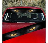 Gdfnmogo For Car Windshield Glass 3d Decor Having For Wolf Blue Terror Front Rear Sticker - 133x21cm Pvc Medium for Sunshade Eyes Skull Eyes Fire Decal Yellow E (Yellow Eyes)