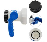 Gdfnmogo For Ibc Container Thread Valve with 60 Pe S60x6 Coarse Drain Union Construction Mm Fitting and Handle Blue Black Sealed Cap for Rainw
