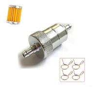 Gdfnmogo Fuel Filter 8mm, Inline Fuel Filter for Motorcycle ATVs Moped, Aluminum Alloy Construction, Lasting Performance, Compact 75mm Design, Compatible(SILVER)