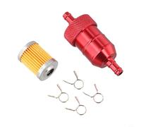 Gdfnmogo Fuel Filter 8mm, Inline Fuel Filter for Motorcycle ATVs Moped, Aluminum Alloy Construction, Lasting Performance, Compact 75mm Design, Compatible(GOLD)