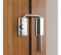 Gdfnmogo GdfnmogoMulti-Angle Locking Bolt for Wooden Doors - Aluminum Alloy, Exposed Mounting, Non-Perforated, Adjustable Angle Security Door Lock Buckle(silver)