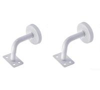 Gdfnmogo GdfnmogoStainless Steel Wall Mounted Stair Handrail Bracket, Flat Fixed Design for Residential & Commercial Use, White Finish, 60x60mm / 60x80mm Support(2pc 60X60MM)