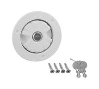 Gdfnmogo Gravity Fresh Water Fill Hatch Inlet Filter with Lockable Bayonet Cap, 10mm Air Vent & 40mm Barn Connection for RV, Camper Van, and Caravan Water(WHITE)