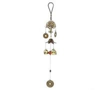 Gdfnmogo Handcrafted Copper Alloy & Wood Wind Chimes for Garden, Patio or Indoor Decor - 45 cm Tall with Sweet-Toned Bells, Tree Design for Good Luck and Serenity