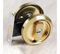 Gdfnmogo Invisible Door Handle Pull for Ri Lock, 304 Stainless Steel Door Lock Handle wi Copper Toue, Silent Rotation Anti-eft Door Latch Hardware for Metal or Wooden Doors 35-50mm(Silver)