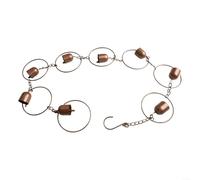 Gdfnmogo Iron Rain Chain, Decorative Wind Chime, Outdoor Copper Metal Water Downspouts Gutter Catcher, For House Garden, Pavilion With Hanging Hook 1M()(bell)