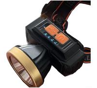 Gdfnmogo Lightweight Rechargeable Headlamp LED 600mAh, USB Fast Charge, 200m Range, Splash-Resistant for Camping Hiking Fishing Night(C)