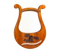 Gdfnmogo Lyre Harp,19Metal String Bone Saddle Mahogany Lye Harp With Tuning Wrench And Spare Strings(Lotus)