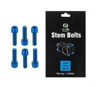 Gdfnmogo M5 x 18 mm Stainless Steel Handlebar Stem Bolts Set, 6 Pcs For Bicycle Stem Shifter Screws with Color PVD Coating for Cycling Components, Threaded(blue)