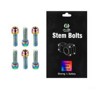 Gdfnmogo M5 x 18 mm Stainless Steel Handlebar Stem Bolts Set, 6 Pcs For Bicycle Stem Shifter Screws with Color PVD Coating for Cycling Components, Threaded(color)