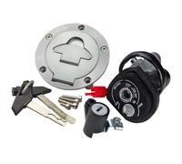 Gdfnmogo Motorcycle Ignition Lock Set with Tank Cap and Seat Lock, Silver, Compatible with R15 for V3, 3-Piece All-Purpose Key Kit for Motorcycle Electrical Switches