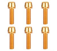 Gdfnmogo MTB Bicycle Stem Screws Set M5 18mm Stainless Steel Headset Bolts with Washers Rainbow Colour Fasteners for Front Fork Repair(Golden)