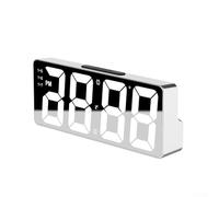 Gdfnmogo Multifunctional Digital Alarm Clock with LED Display for Living Room and Bedroom, Silent Operation with and Date Function, 1(WHITE)