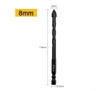 Gdfnmogo Multifunctional Triangle Drill Bit 6-12mm For Glass, Ceramic, Vitrified Tiles And Brick Walls - Carbide Steel Construction(8mm)